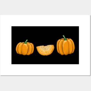 Halloween vintage pumpkin set Posters and Art